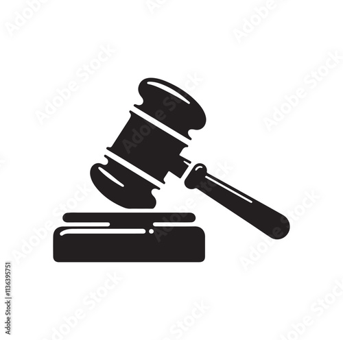Judge Gavel silhouette vector illustration