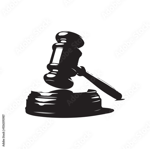 Judge Gavel silhouette vector illustration