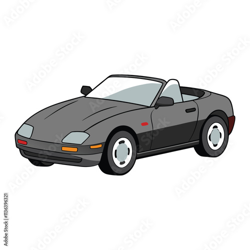 High Quality Convertible Car Vector Illustration Design On Clean White Background