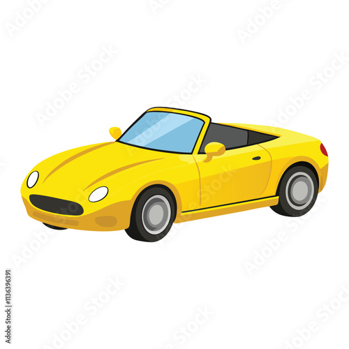 High Quality Convertible Car Vector Illustration Design On Clean White Background