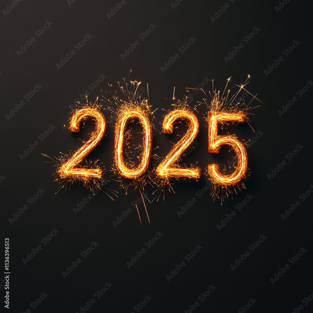 Ignite the Year: 2025 in dazzling firework sparks! A fiery countdown to new beginnings, hopes, and dreams. Celebrate the future!