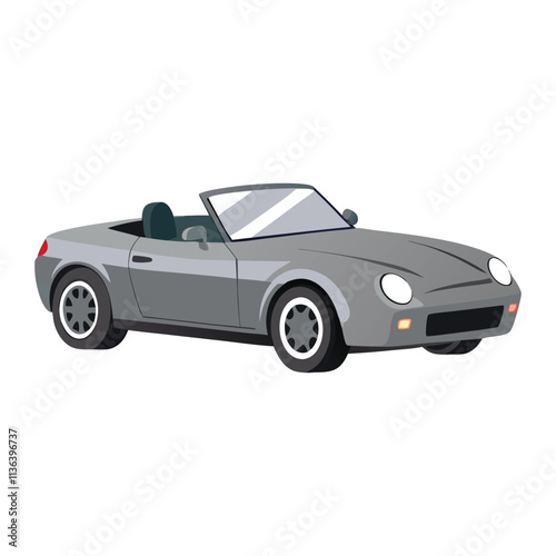 High Quality Convertible Car Vector Illustration Design On Clean White Background