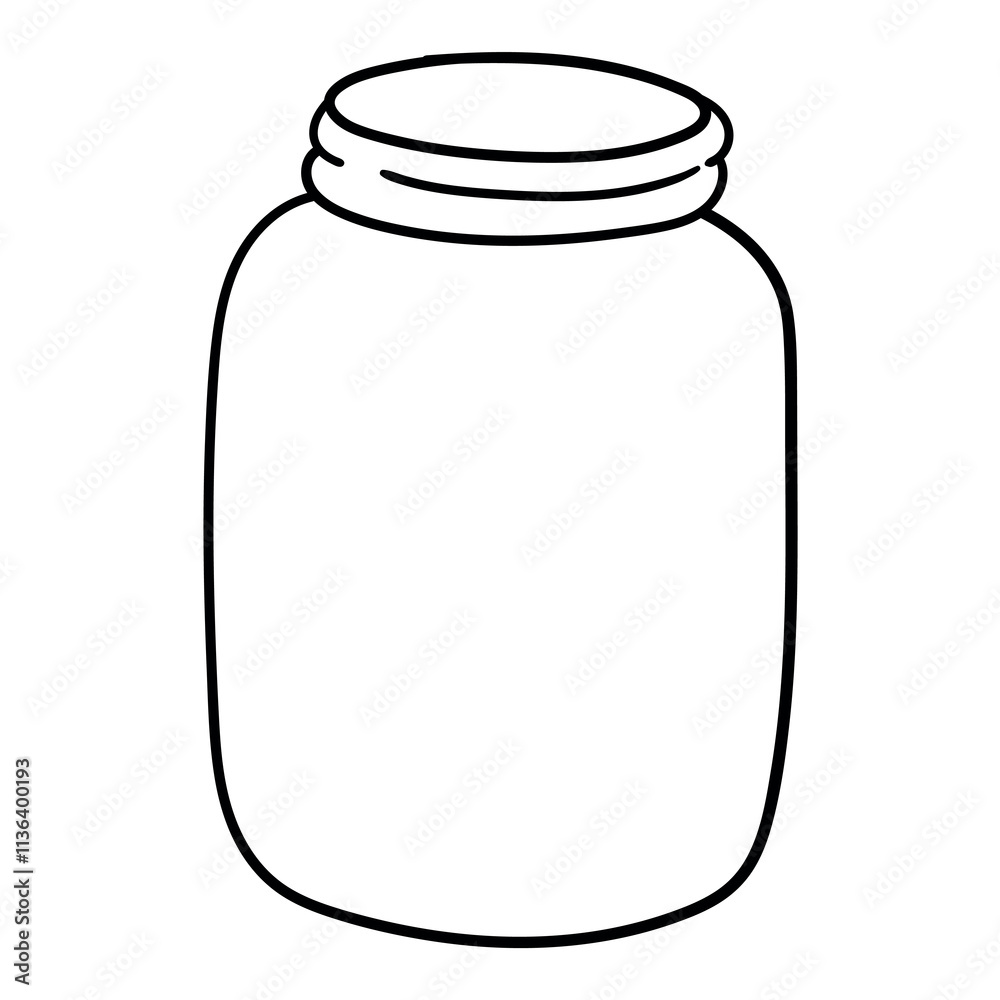 Hand drawn doodle empty glass jar on white background. Hand drawn doodle empty glass jar on white background.