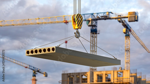 Concrete slab is lifted by ...