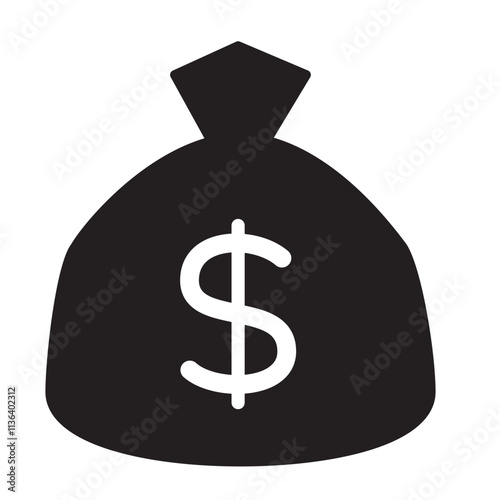 black icon of dollar bag