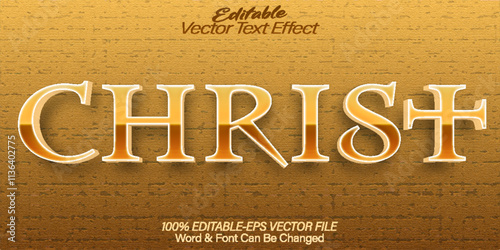 Christ Vector Text Effect Editable Alphabet Religion Jesus Christian God