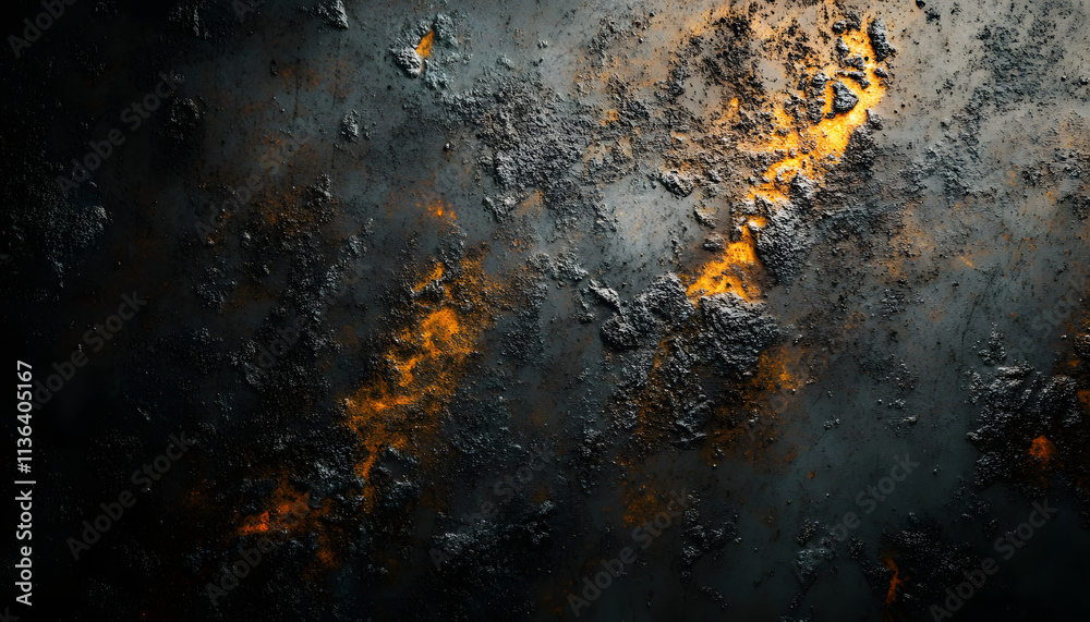 Dark Grey Metal Surface With Orange Rust Dark Grey Metal Surface With Orange Rust