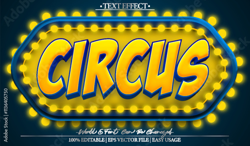 Circus Vector Text Effect Editable Alphabet Orange Cartoon Comic