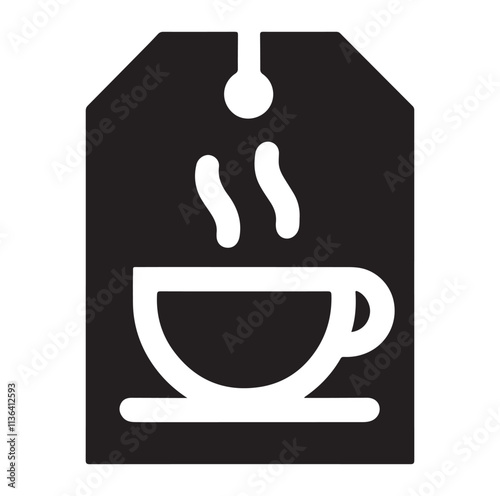 tea bag icon silhouette vector illustration