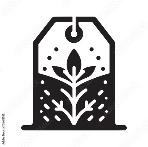 tea bag icon silhouette vector illustration