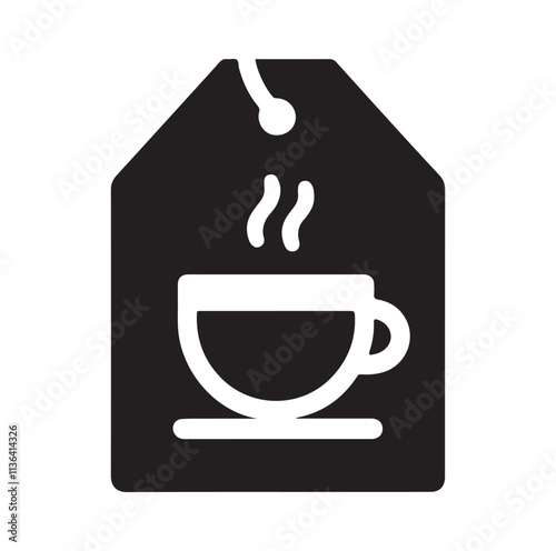 tea bag icon silhouette vector illustration