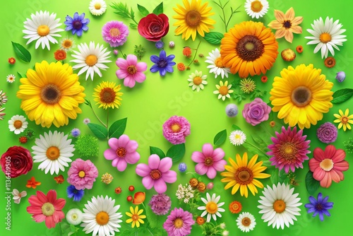 Create an enchanting animation featuring a variety of summer flowers