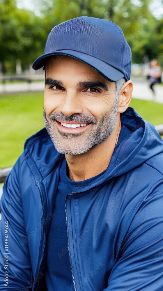 Smiling man enjoys a lively conversation in a vibrant park setting surrounded by nature and fellow park-goers Smiling man enjoys a lively conversation in a vibrant park setting surrounded by nature and fellow park-goers