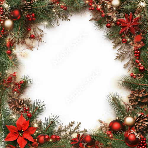 christmas frame with branches