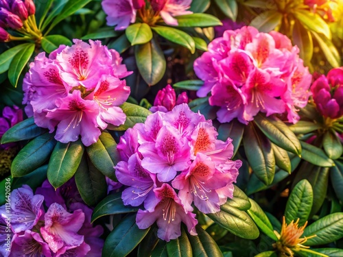 Wallpaper Mural Aerial View Freshly Washed Rhododendron Blooms, Stunning Drone Photography, Vibrant Spring Flowers Torontodigital.ca