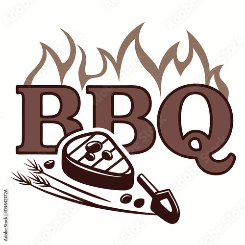 BBQ logo design vector