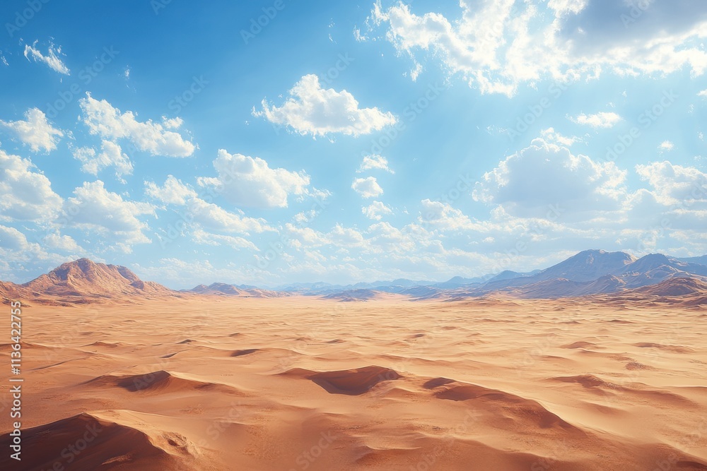 Fototapeta premium A sprawling desert with endless dunes of fine golden sand