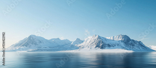 Wallpaper Mural Snow-Covered Mountain Panorama: Stunning Winter Landscape for Design Backgrounds Torontodigital.ca