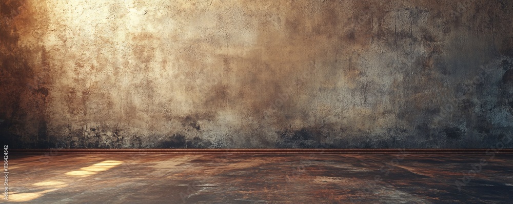Empty room with grunge concrete wall and floor with dramatic lighting Empty room with grunge concrete wall and floor with dramatic lighting