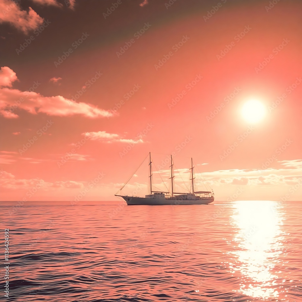 ship at sunset ship at sunset