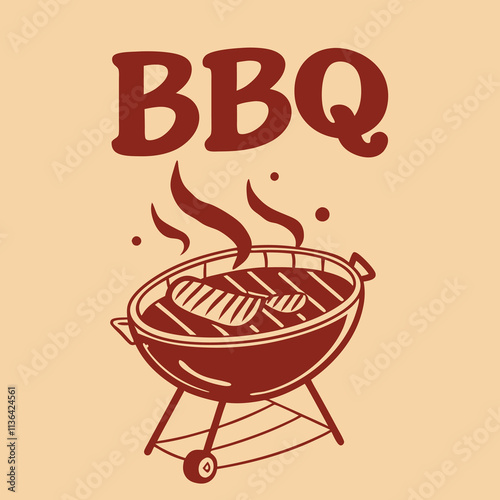 BBQ logo design vector