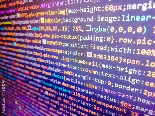 Background of program code. Provided full access to the server. Abstract background with letters. Modern web development background. Airport timeboard. Happy birthday. Computer code background.