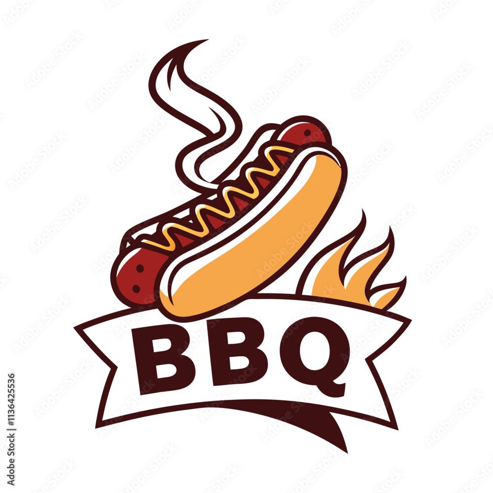 BBQ logo design vector