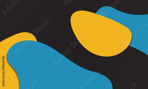 Abstract Colorful Shapes on Dark Background. For Design Template