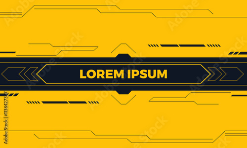 Futuristic Yellow and Black Abstract Background. For Design Template