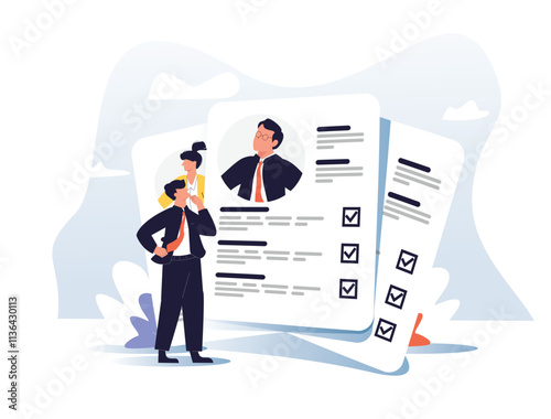 Human resources agency isolated cartoon vector illustrations set. Talent search, select candidates, interview