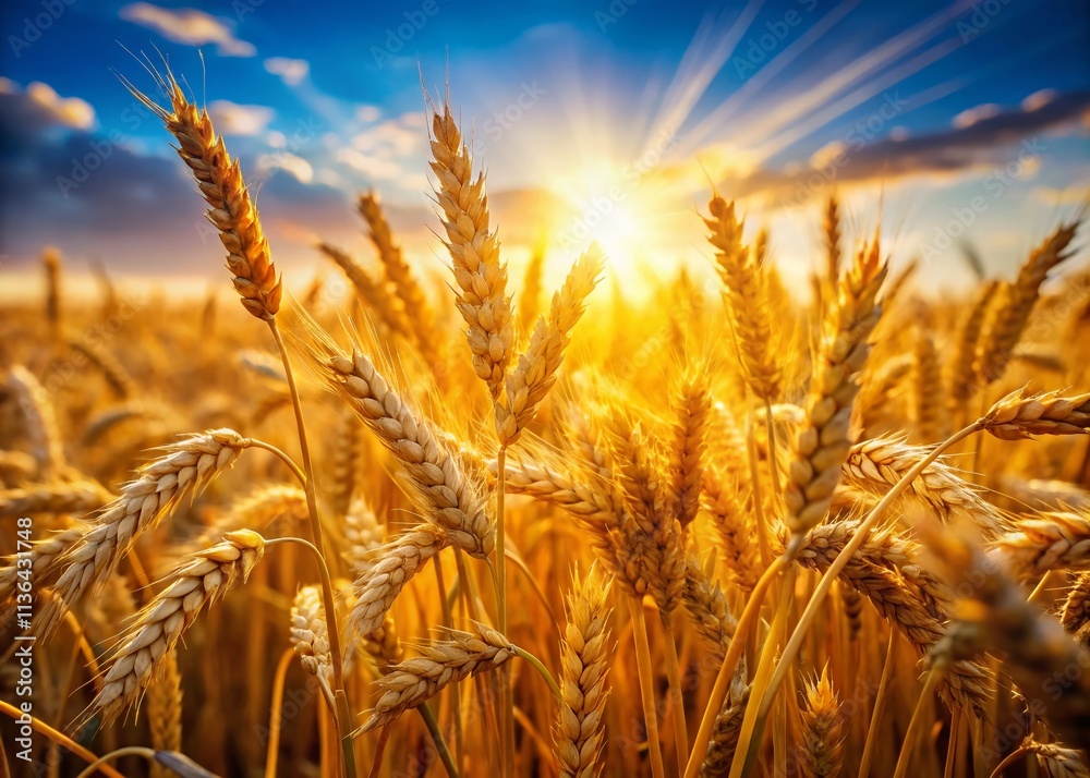 August Wheat Field Closeup, Golden Summer Sun, Surreal Photography, Ripe Grain, Harvest, Nature August Wheat Field Closeup, Golden Summer Sun, Surreal Photography, Ripe Grain, Harvest, Nature
