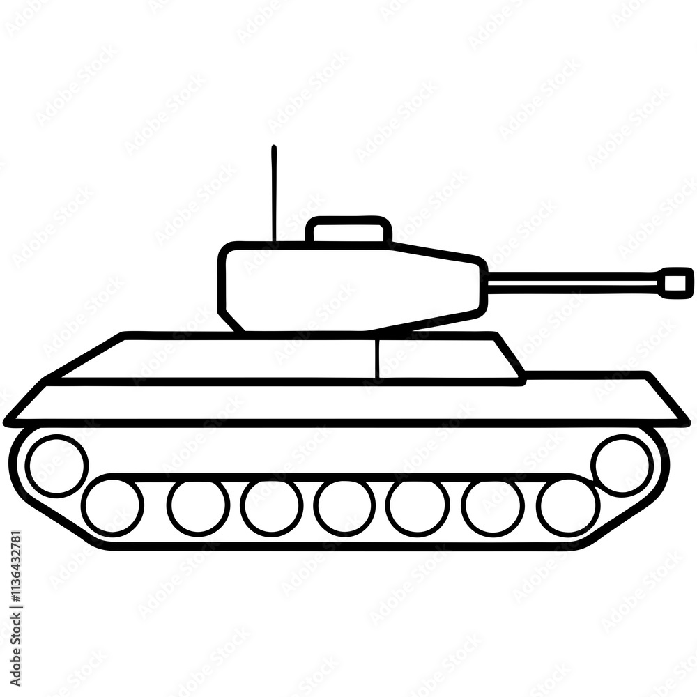 Fototapeta premium tank silhouette illustration