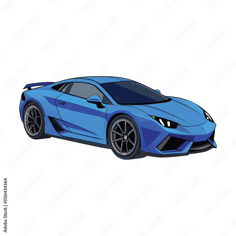 Naklejka premium High Quality Sports Car Vector Illustration Design On Clean White Background