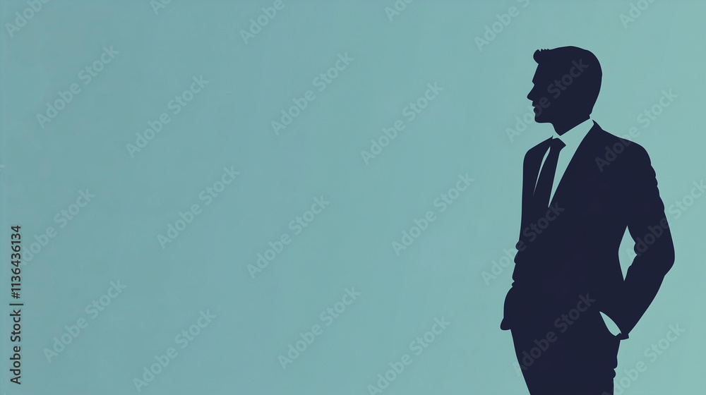 A minimalist silhouette of a famous business icon, such as a prominent entrepreneur, standing confidently. A minimalist silhouette of a famous business icon, such as a prominent entrepreneur, standing confidently.