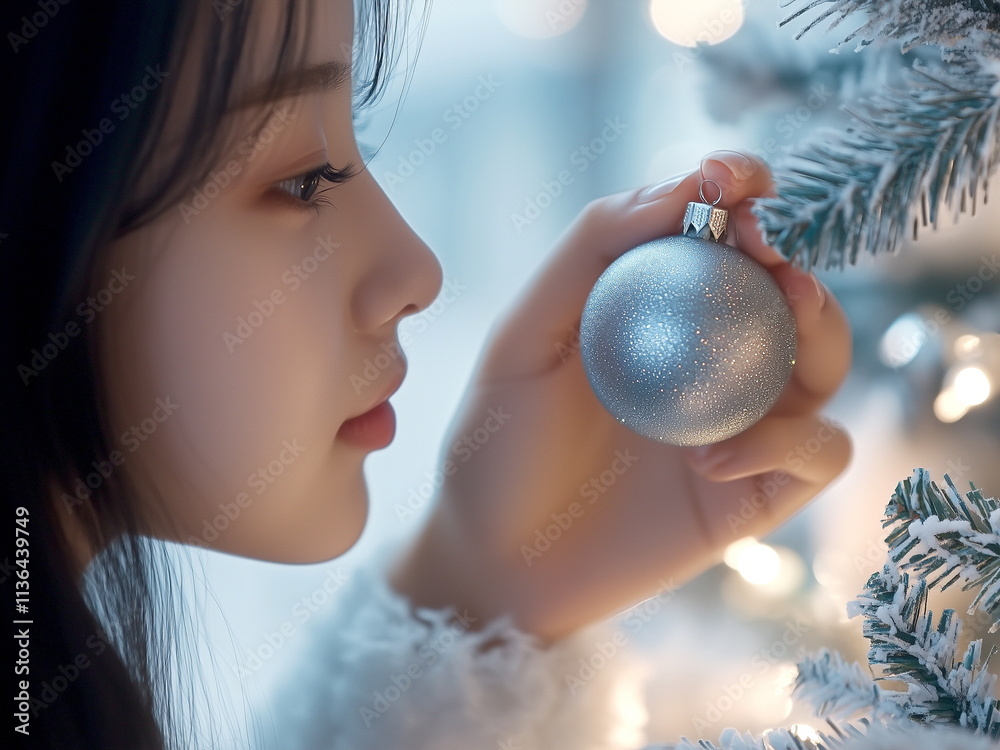 Naklejka premium A collection of vibrant and AI-generated lifestyle portraits featuring women celebrating the holiday season with festive decorations and fitness moments, showcasing elegance, joy, and self-care.