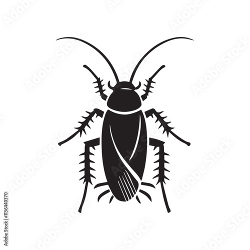 Cockroach logo. Isolated cockroach on white background