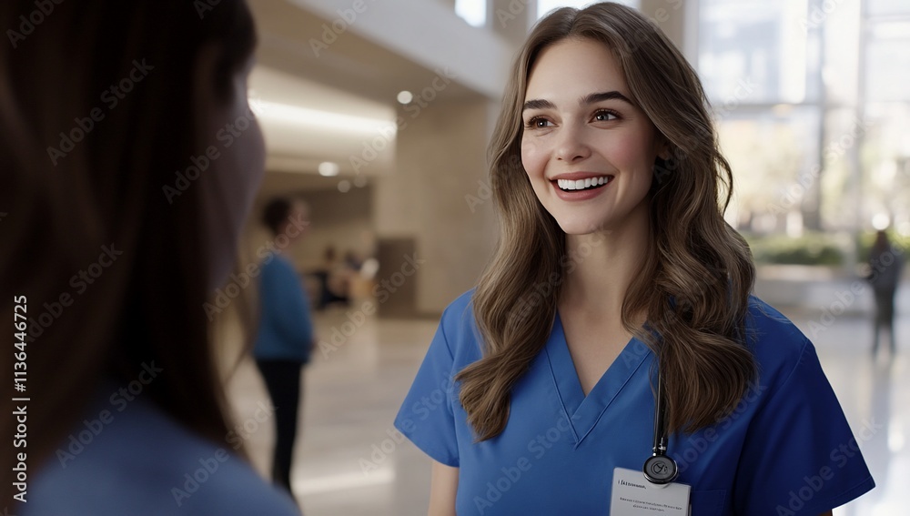 A smiling healthcare professional in a hospital setting. A smiling healthcare professional in a hospital setting.