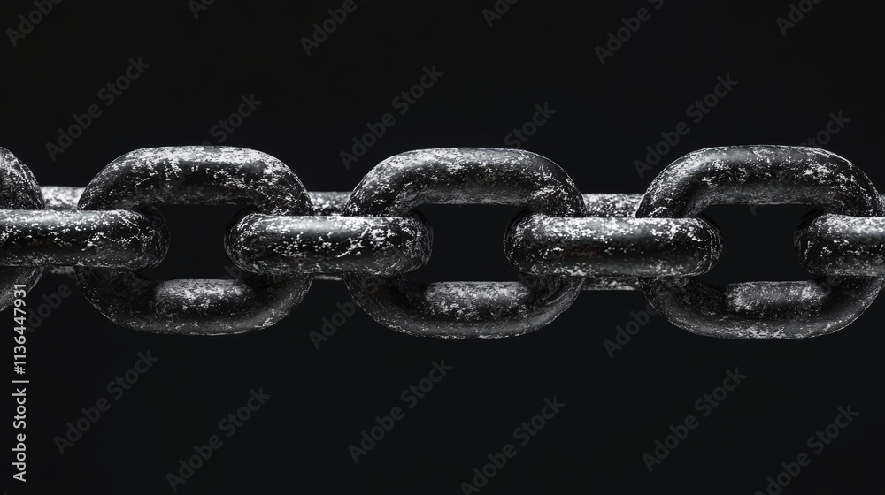Block chain concept - Chain of network connections data metal Block chain concept - Chain of network connections data metal
