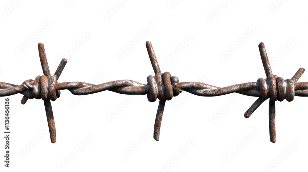 Rusty Barbed Wire Isolated on Transparent Background Rusty Barbed Wire Isolated on Transparent Background