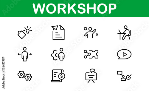 Creative Workshop Icon Set - Perfect for Tools, Maintenance, and Do-It-Yourself-Themed Projects