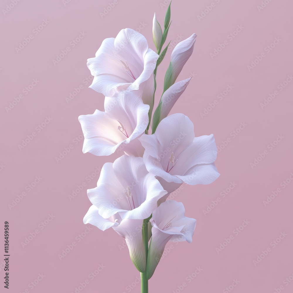 Elegant White Flowers on a Soft Pink Background Elegant White Flowers on a Soft Pink Background