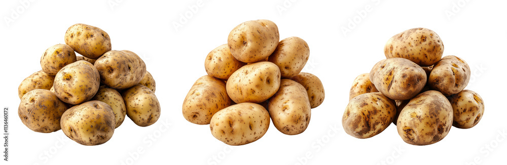 Fresh Potatoes Isolated on Transparent Background Fresh Potatoes Isolated on Transparent Background