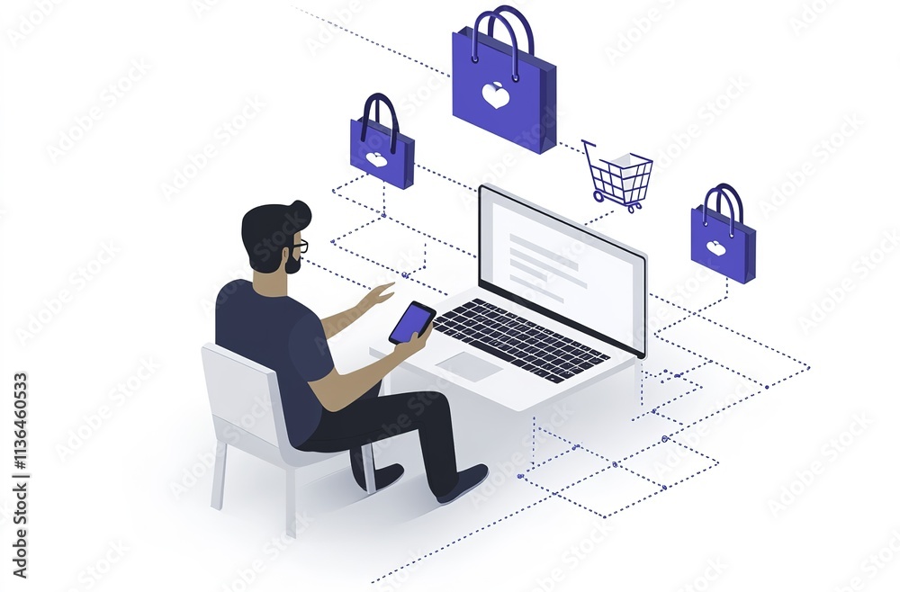 Man using phone for online tabletop purchases Man using phone for online tabletop purchases