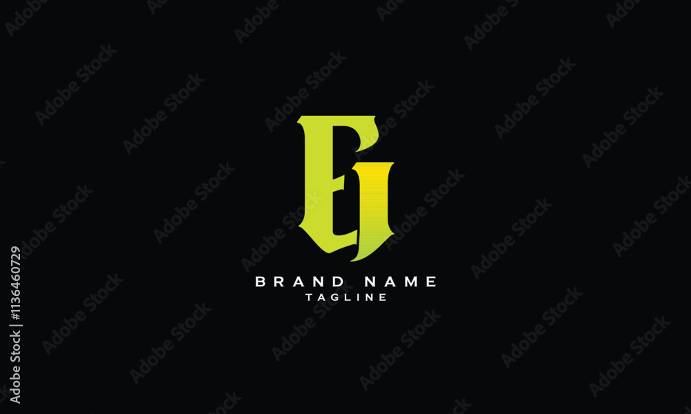EJG, EGJ, JEG, JGE, GJE, GEJ, Abstract initial monogram letter alphabet logo design