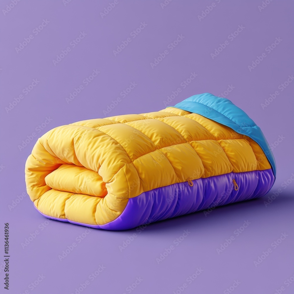 Vibrant and Cozy Sleeping Bag in Contrasting Colors Vibrant and Cozy Sleeping Bag in Contrasting Colors