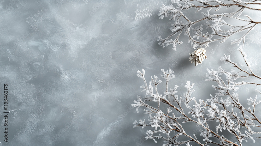 Close-up of delicate frost patterns on glass, intricate ice crystals in soft white and blue, ethereal winter background Close-up of delicate frost patterns on glass, intricate ice crystals in soft white and blue, ethereal winter background