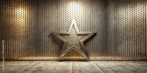 A Bronze Star Award on a Perforated Metal Backdrop photo