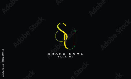 SU, US, Abstract initial monogram letter alphabet logo design