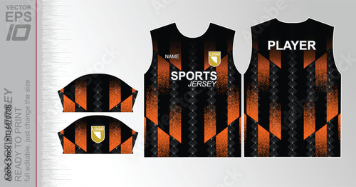 Modern ready-to-print jersey design with dynamic lines and vibrant colors. Perfect for football, basketball, cycling, or sportswear. High-quality, customizable vector file for instant printing.