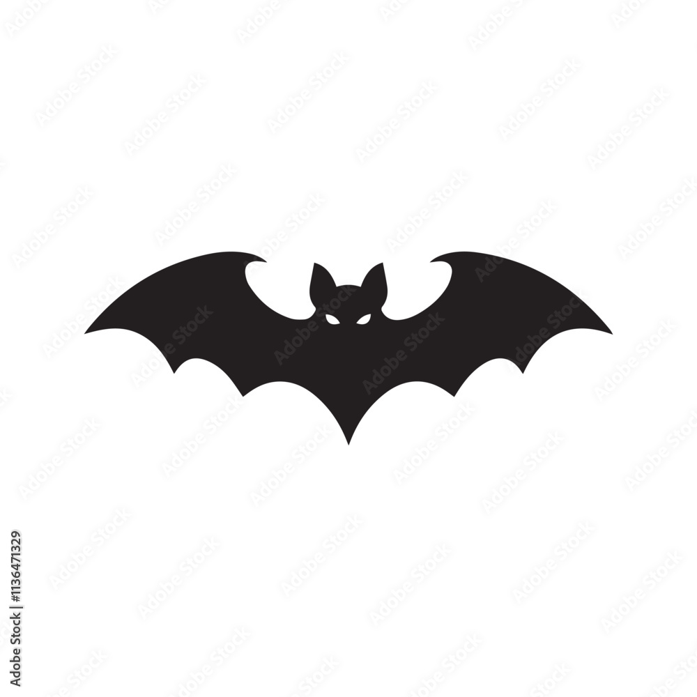 Creepy bat on white background